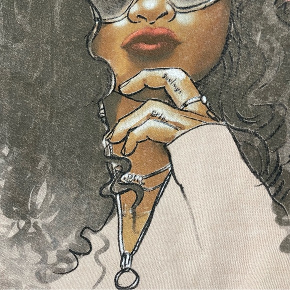 Goodie Two Sleeves H.E.R. Graphic Custom Cut-Out Sweatshirt M/L - Picture 7 of 9